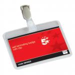 5 Star Name Badges Self Laminating Landscape with Plastic Clip 54x90mm [Pack 25]