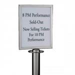 Sign Holder Polished Stainless Steel for Classic Rope Stand A4 W310xH220xD20 Ref RS-SIGN-A4PC