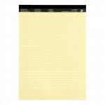 5 Star Executive Pad Perforated Top Feint Ruled Blue Margin Red 50 Yellow Sheets A4 [Pack 10]
