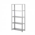 Influx Shelving Unit Bolted Lightweight 5 Shelves Load 5x 30kg W700xD300xH1500mm Galvanised