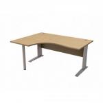 Sonix Premier Cantilever Radial Desk Left Hand W1600xD1200xH720mm Oak