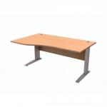 Sonix Premier Cantilever Wave Desk Left Hand W1600xD1000-800xH725mm Beech