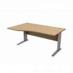 Sonix Premier Cantilever Wave Desk Left Hand W1600xD1000-800xH725mm Oak