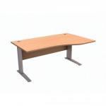 Sonix Premier Cantilever Wave Desk Right Hand W1600xD1000-800xH725mm Beech