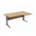 Sonix Premier Cantilever Wave Desk Right Hand W1600xD1000-800xH725mm Oak