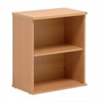 Sonix Bookcase Desk-high with Adjustable Shelf and Floor-leveller Feet W600xD330xH720mm Beech