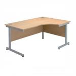 Sonix Contract Radial Desk Right Hand Silver Legs W1800xD1180xH720mm Oak Ref 34