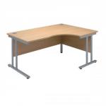 Sonix Style Radial Desk Right Hand Silver Legs W1800xD1180xH720mm Oak Ref 35