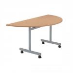 Sonix Basic Mobile Table Flip -top Semicircular W1600xD800xH720mm Beech Ref 38