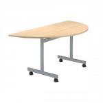 Sonix Basic Mobile Table Flip -top Semicircular W1600xD800xH720mm Maple Ref 38