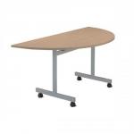 Sonix Basic Mobile Table Flip -top Semicircular W1600xD800xH720mm Oak Ref 38