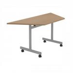 Sonix Basic Mobile Table Flip -top Trapezoidal W1600xD800xH720mm Oak Ref 38