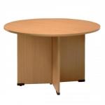 Sonix Boardroom Table Circular Wooden Legs Dia1200xH720mm Beech