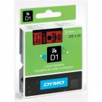 Dymo D1 Tape for Electronic Labelmakers 9mmx7m Black on Red Ref 40917 S0720720