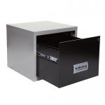 Filing Cabinet Steel Lockable 1 Drawer A4 Silver and Black