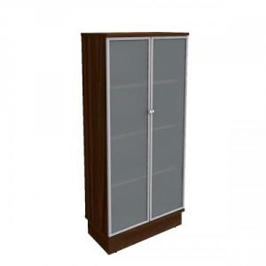 Cheap Stationery Supply of Adroit Virtuoso Executive Cupboard with Glass Doors Tall Unit W800xD420xH1775mm Dark Walnut Office Statationery