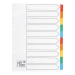 5 Star Index 230 micron Card with Coloured Mylar Tabs 10-Part A4 White