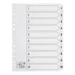 5 Star Index 230 micron Card with Clear Mylar Tabs 1-10 A4 White