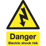 Stewart Superior Safety Sign Danger Shock Risk 200x150mm Self-adhesive Vinyl Ref KS002SAV