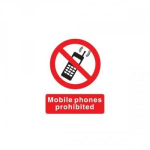 Cheap Stationery Supply of Stewart Superior Mobile Phones Prohibited 150x200mm Self Adhesive Sign P087PP Office Statationery
