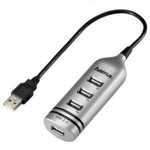 Cheap Stationery Supply of USB 2.0 Hub Bus Powered with Integral Cable 4 Ports Silver Office Statationery