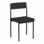 Trexus Side Chair Stackable Steel Frame Upholstered Seat W410xD410xH460mm Charcoal