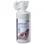 Durable Telephone Tub Moist Low Lint Cleaning Wipes Pre-saturated Ref 5758 [Tub 100]