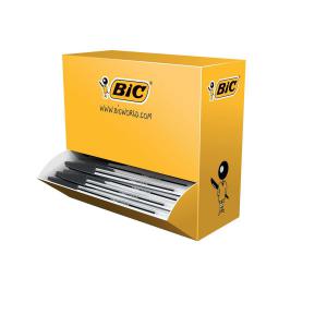 Cheap Stationery Supply of Bic Cristal Ball Pen Clear Barrel 1.0mm Tip 0.4mm Line Black 896040 Pack of 90 plus 10 FREE Office Statationery