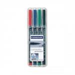 Staedtler 317 Lumocolor Pen Permanent Medium 1.0mm Assorted Ref 317WP4 Wallet 4