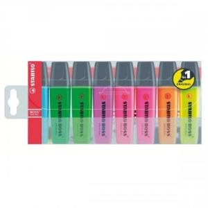 Cheap Stationery Supply of Stabilo Boss Highlighters Chisel Tip 2-5mm Line Assorted 70/8 Wallet 8 Office Statationery