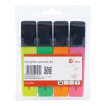 5 Star Highlighters Chisel Tip 1-5mm Line Assorted Wallet 4