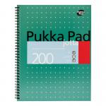 Pukka Pad Jotta Notebook Wirebound Perforated Ruled 4-Hole 80gsm 200pp A4 Metallic Ref JM018 [Pack 3]