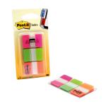 Post-it Index Strong 25mm Assorted Pink Green and Orange Ref 686-PGO Pack of 66