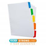 Elba Index Mylar-reinforced Europunched 5-Part with Coloured Mylar Tabs A4 White Ref 100204963