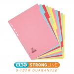 Elba Card Dividers Europunched 10-Part A4 Assorted Ref 400007246