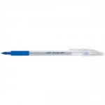 Bic Cristal Grip Ball Pen Clear Barrel 1.0mm Tip 0.4mm Line Blue Ref 802801 [Pack 20]