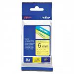Brother P-touch TZE Label Tape 6mmx8m Black on Yellow Ref TZE611
