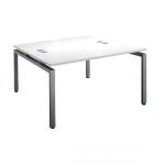 Sonix Bench Plus Twin Desk with Cable Ports in 25mm MFC Top W1400xD1600xH720mm White