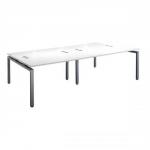 Sonix Bench Plus Quad Desk with Cable Ports in 25mm MFC Top W2400xD1200xH720mm White
