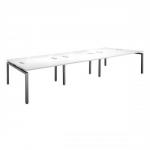 Sonix Bench Plus Sext Desk with Cable Ports in 25mm MFC Top W4200xD1600xH720mm White