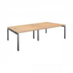 Sonix Bench Plus Quad Desk with Cable Ports in 25mm MFC Top W3600xD1600xH720mm Beech