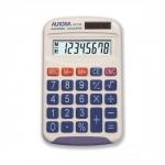 Aurora Calculator Handheld Battery/Solar-power 8 Digit 3 Key Memory 50g 70x115x15mm Ref HC133