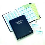 Durable Visitors Book Leather Look 300 Badge Inserts 80gsm W90xH60mm Ref 1465-00