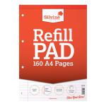 Silvine Refill Pad Headbound Perforated Punched Feint Ruled Margin 160pp 75gsm A4 Ref A4RPFM [Pack 6]