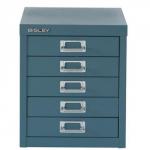 Bisley SoHo Multidrawer Cabinet 5-Drawer H325mm Doulton Blue Ref H125NL-74