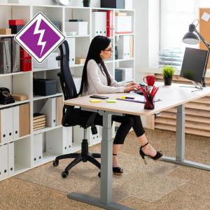 Cheap Stationery Supply of Chair Mat PVC for Carpet Protection Anti Static with Lip 1200x900mm Office Statationery