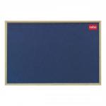 Nobo Classic Office Noticeboard with Fixings and Natural Oak Finish W900xH600mm Blue Ref 30135004