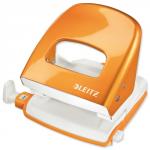 Leitz Nexxt WOW 5008 Punch 2-Hole Metal Medium-duty Capacity 30x 80gsm Metallic Orange Ref 50081044