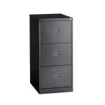 Trexus Filing Cabinet Steel Lockable 3-Drawer W470xD622xH1016mm Black Ref CC3H1A av1