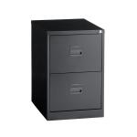 Trexus Filing Cabinet Steel Lockable 2-Drawer W470xD622xH711mm Black Ref CC2H1A av1